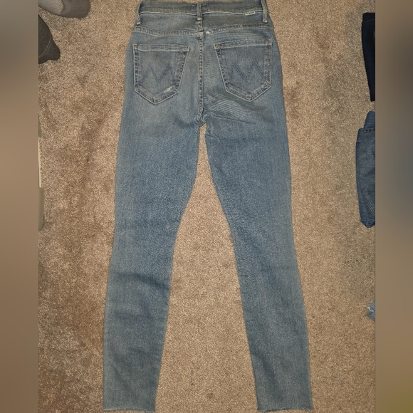 MOTHER the stunner ankle fray Hit the Jackpot blue skinny jeans 24 - Picture 2 of 9